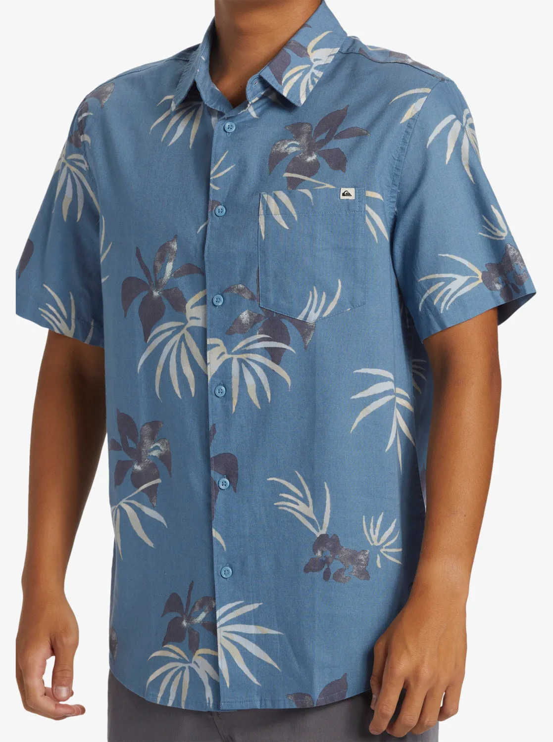 Apero Classic Short Sleeve Woven Shirt - Blue Shadow Aop Mix Bag