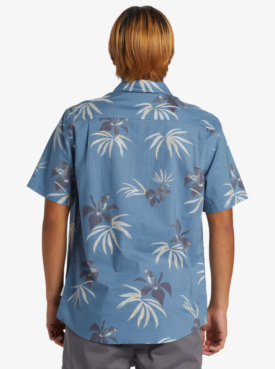 Apero Classic Short Sleeve Woven Shirt - Blue Shadow Aop Mix Bag