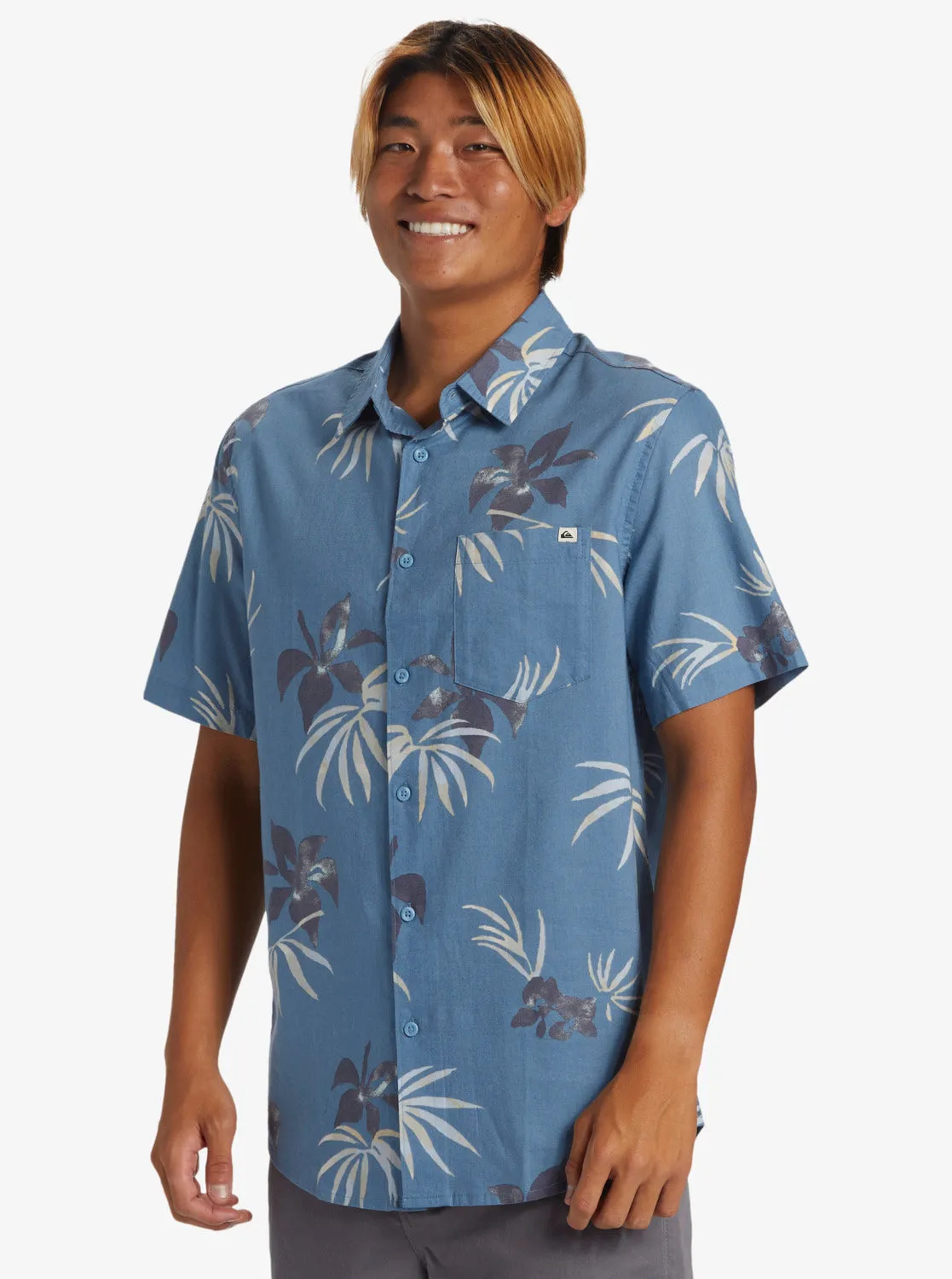 Apero Classic Short Sleeve Woven Shirt - Blue Shadow Aop Mix Bag