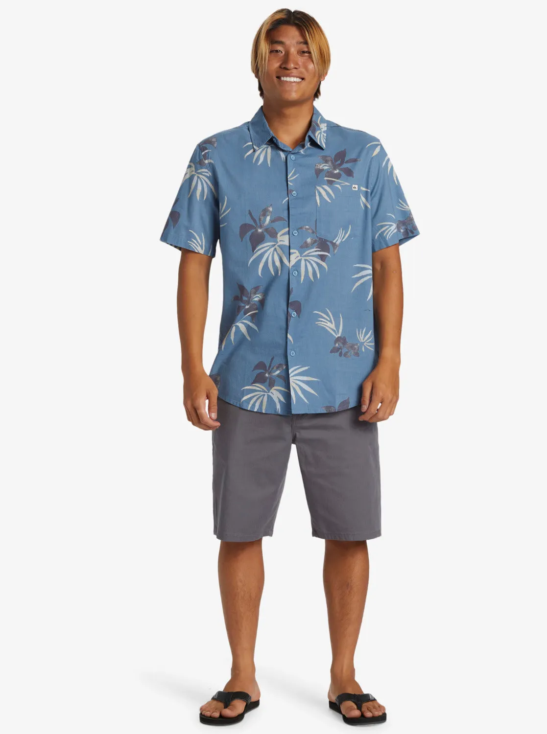 Apero Classic Short Sleeve Woven Shirt - Blue Shadow Aop Mix Bag