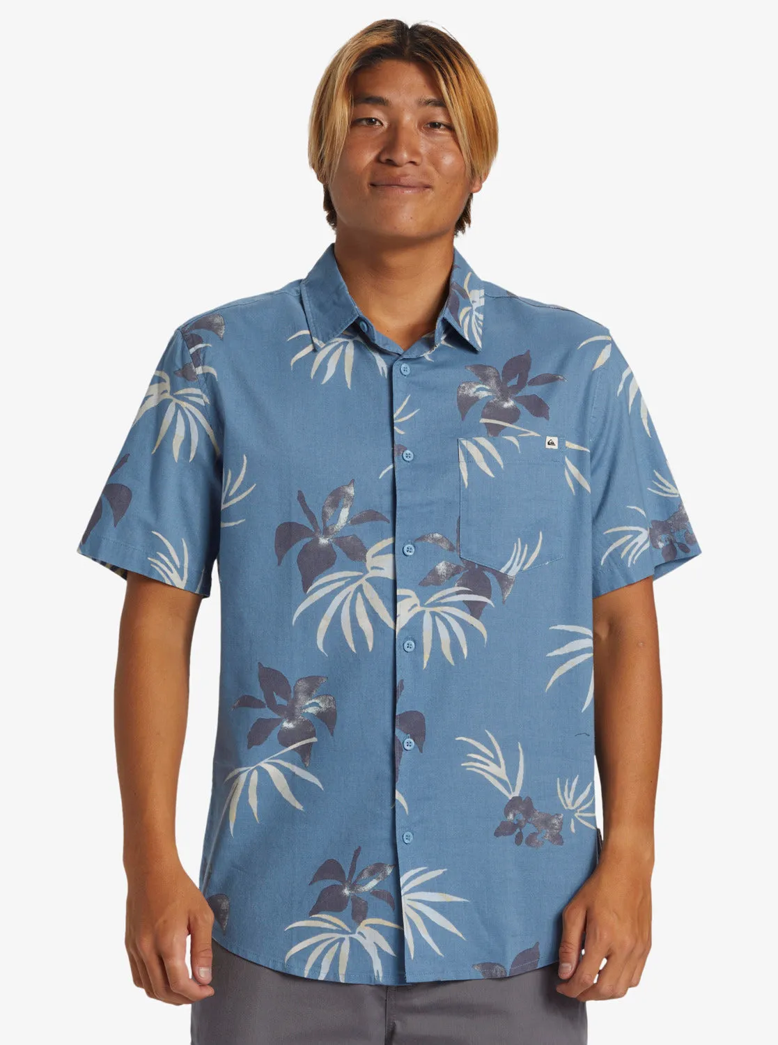 Apero Classic Short Sleeve Woven Shirt - Blue Shadow Aop Mix Bag