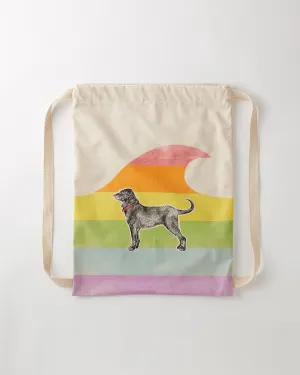 Black Dog Large Drawstring Bag