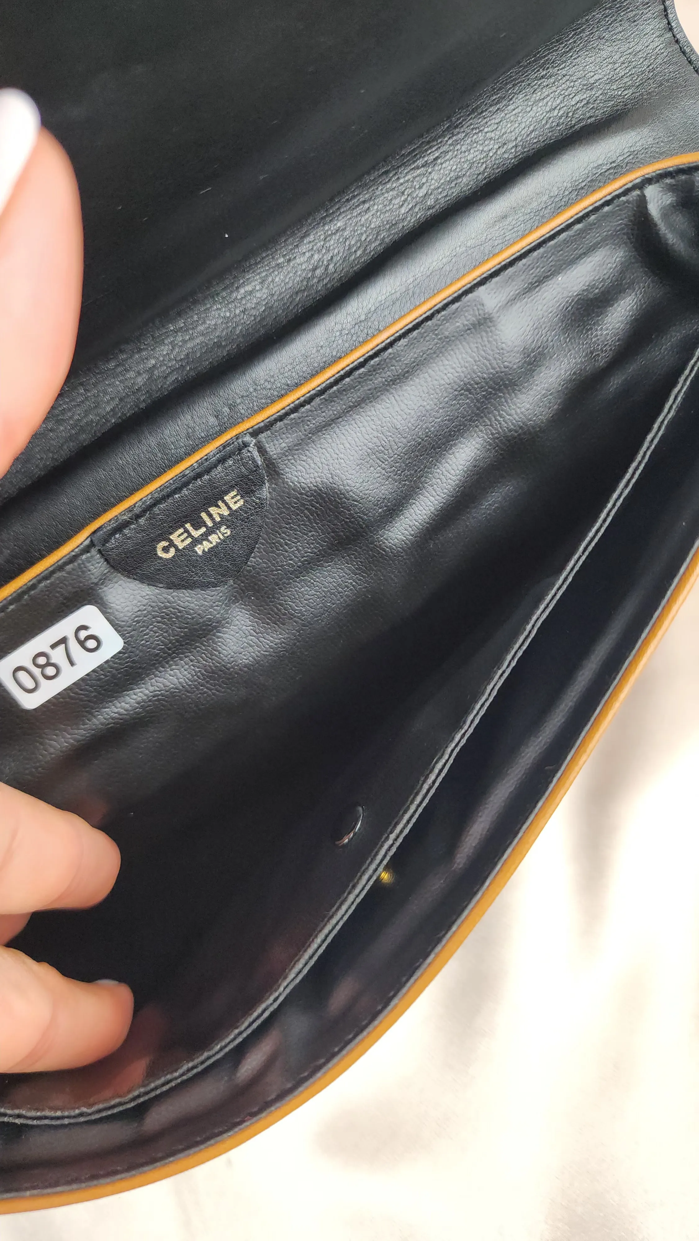 Celine Black Leather Horse & Carriage Clutch - 876