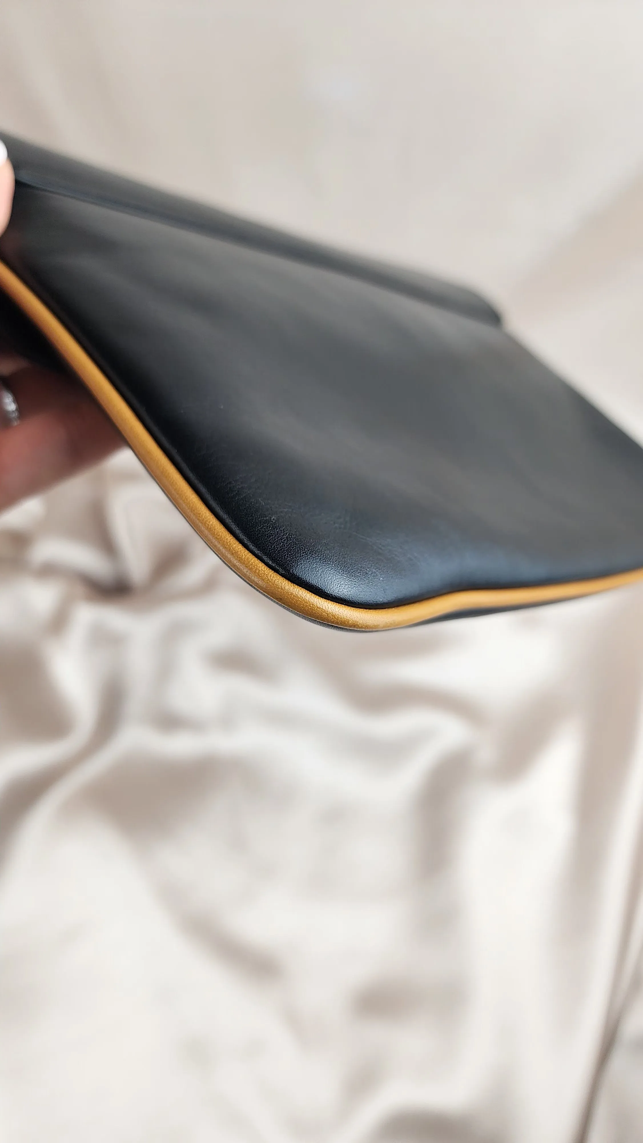 Celine Black Leather Horse & Carriage Clutch - 876