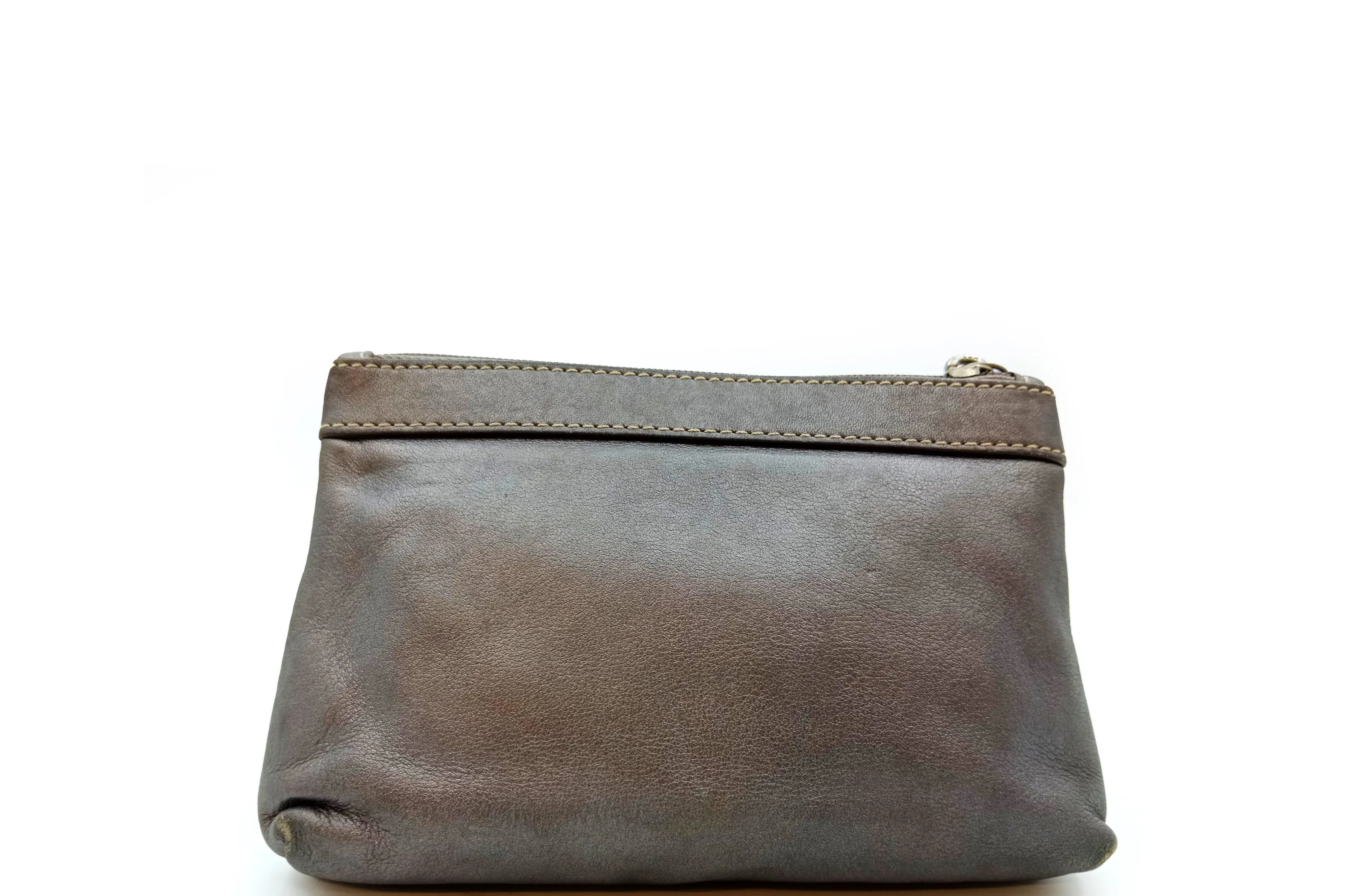 COACH WRISTLET GRAY LEATHER SLIVER HARDWARE