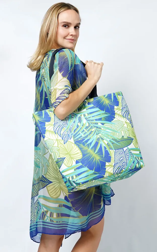 EBB10967 TROPICAL PRINT TOTE BAG