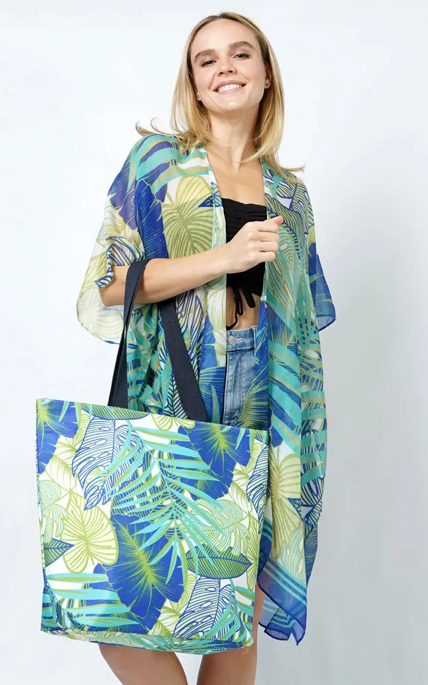 EBB10967 TROPICAL PRINT TOTE BAG