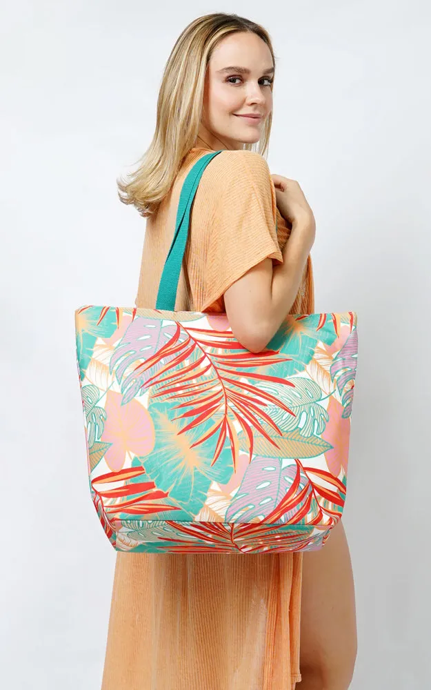 EBB10967 TROPICAL PRINT TOTE BAG