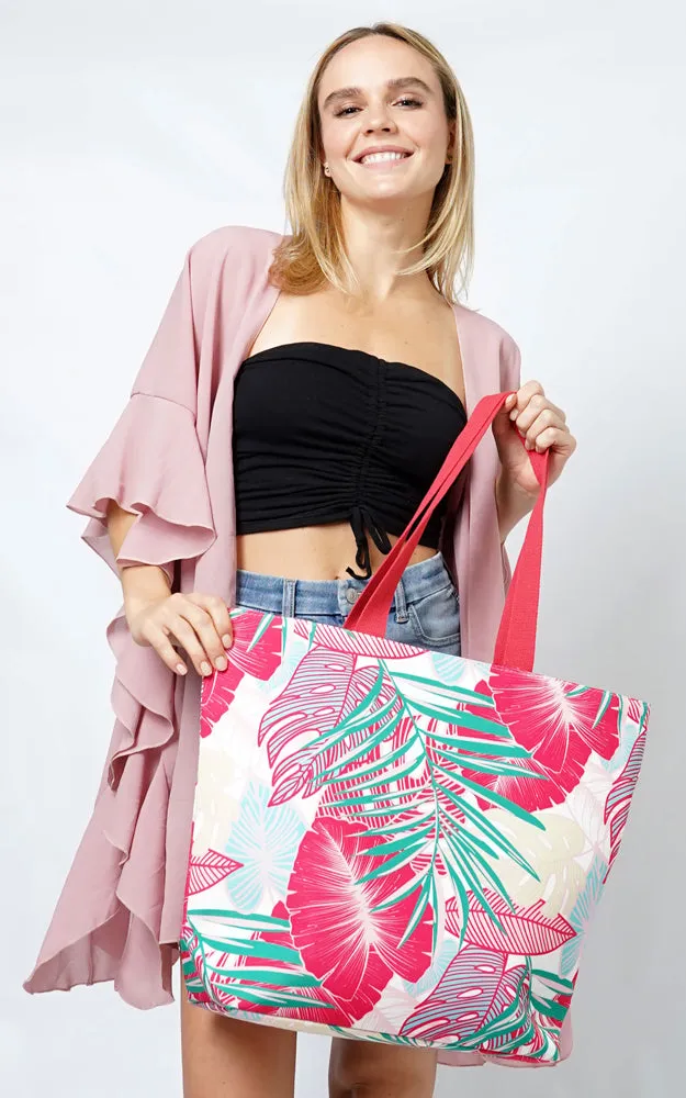 EBB10967 TROPICAL PRINT TOTE BAG
