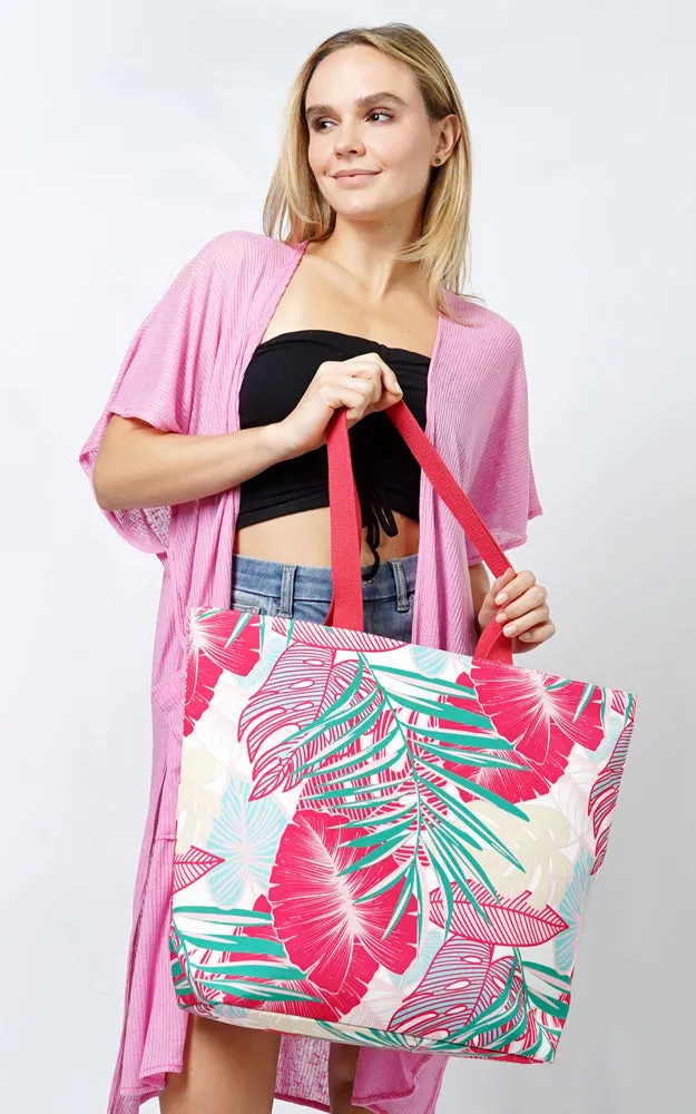 EBB10967 TROPICAL PRINT TOTE BAG