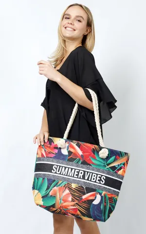EBB11007 SUMMER VIBES-TROPICAL BEACH BAG