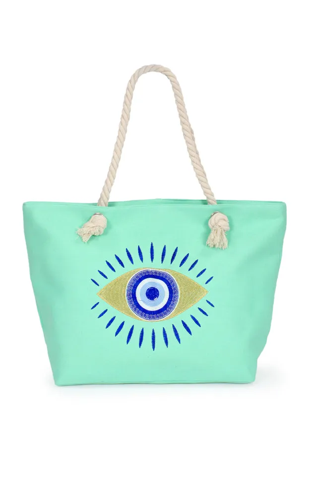 EBB11038 EVIL EYE BEACH BAG