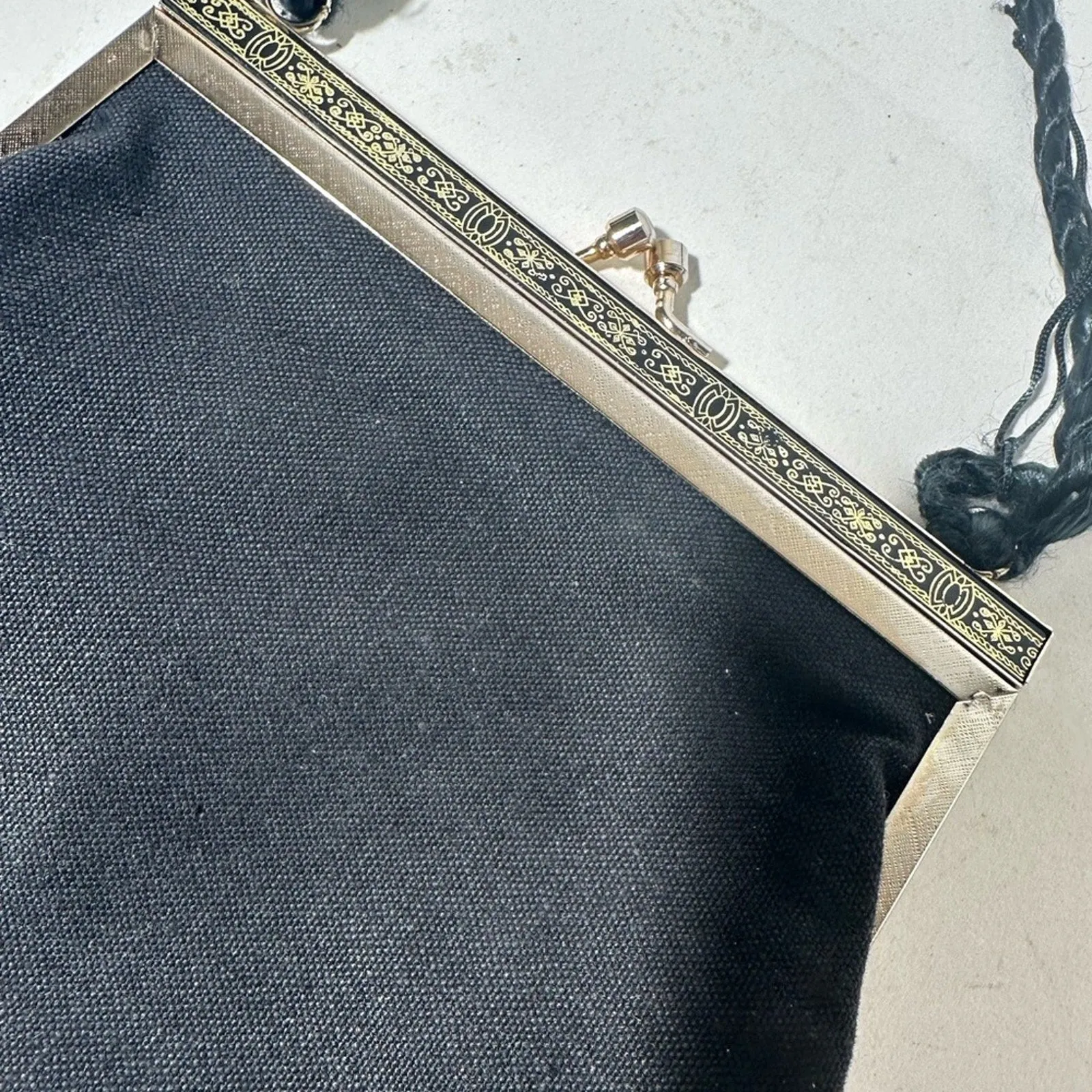 Elegant Black Floral Wristlet Clutch