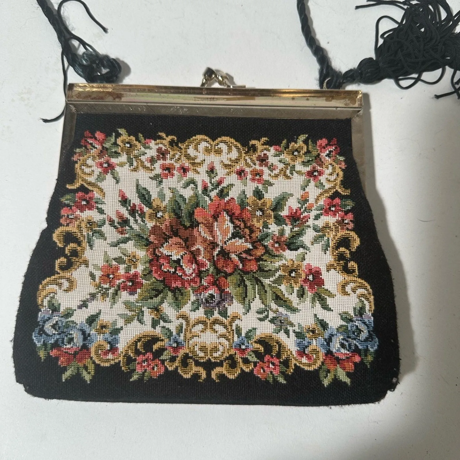 Elegant Black Floral Wristlet Clutch