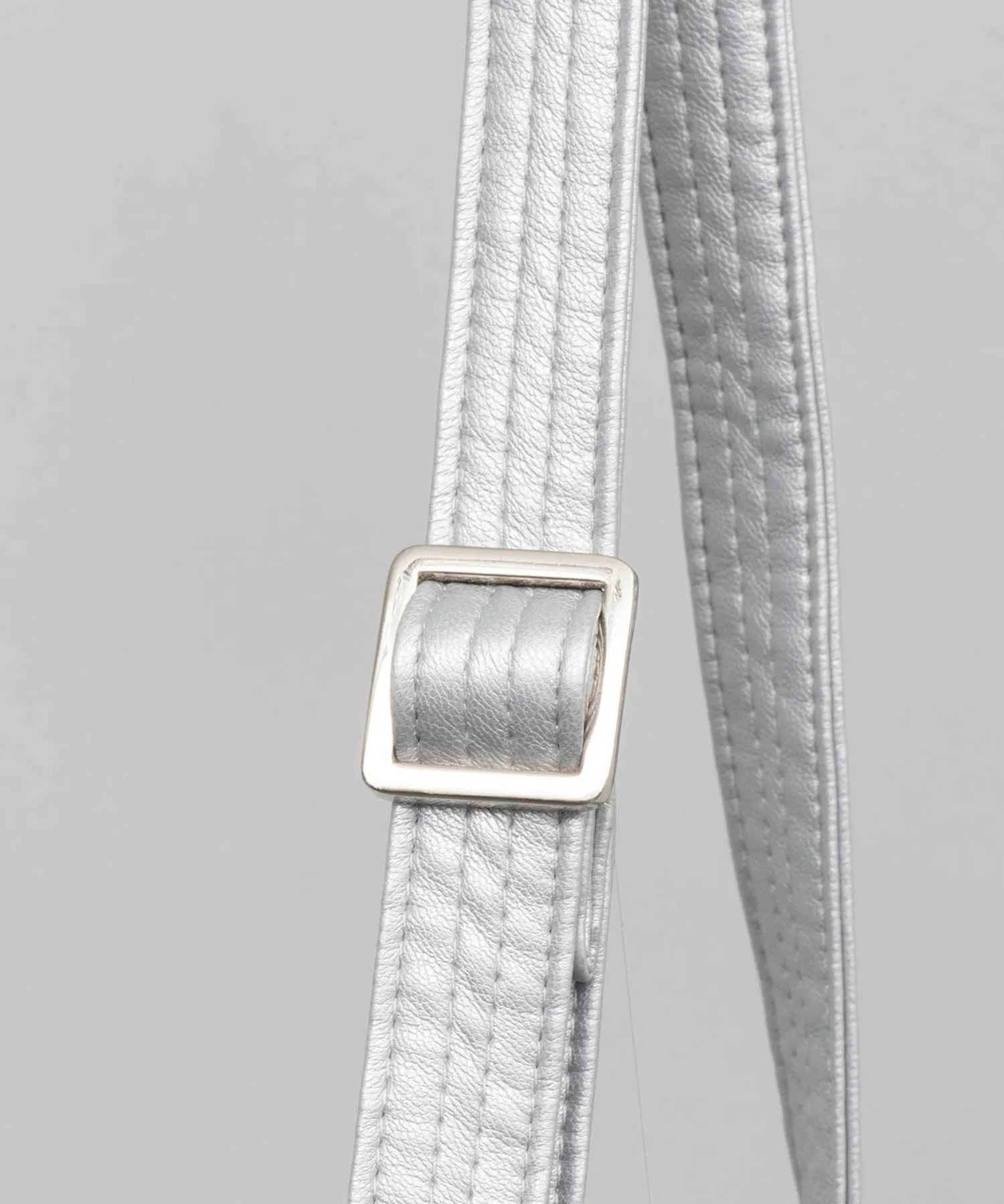 【EX】Vegan Leather Effect Shoulder Drawstring Bag