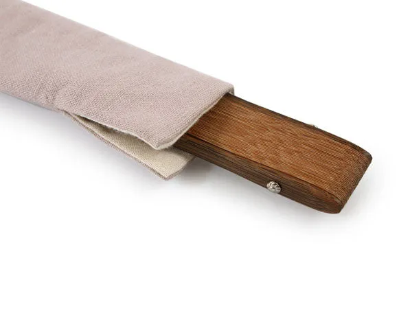 Japanese Sensu Foldable fan with a Fan bag / Beige, Panda