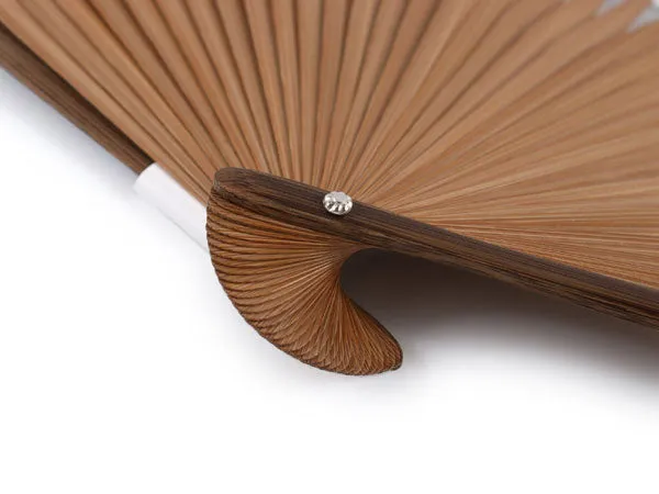 Japanese Sensu Foldable fan with a Fan bag / Beige, Panda