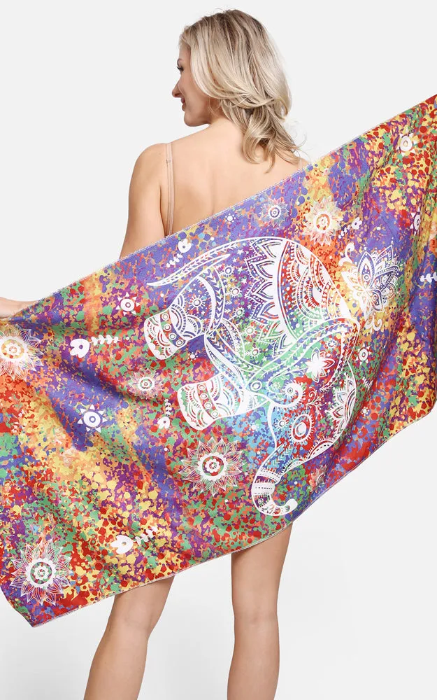 JTB002-18 2 in 1 Elephant Pattern Beach Towel & Beach Bag