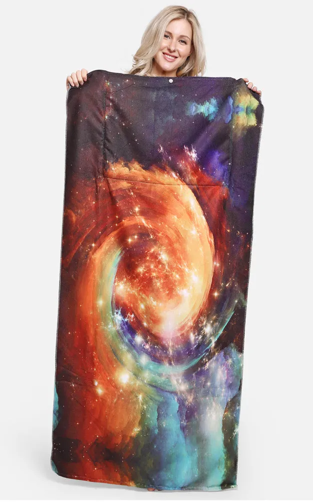 JTB002-19 2 in 1 Galaxy Nebula Pattern Beach Towel & Beach Bag
