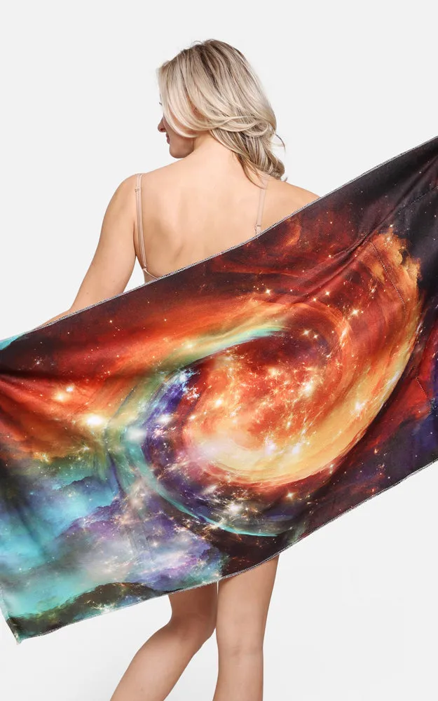 JTB002-19 2 in 1 Galaxy Nebula Pattern Beach Towel & Beach Bag
