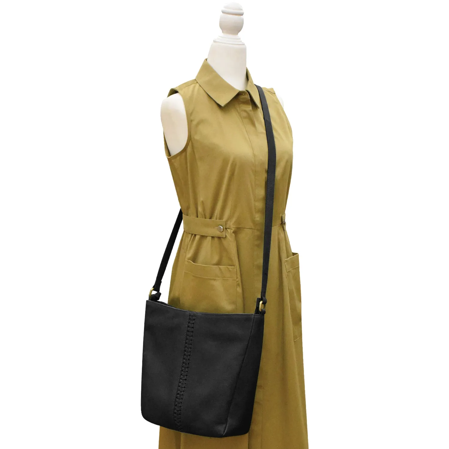 Urbano Braided Crossbody Bucket Bag