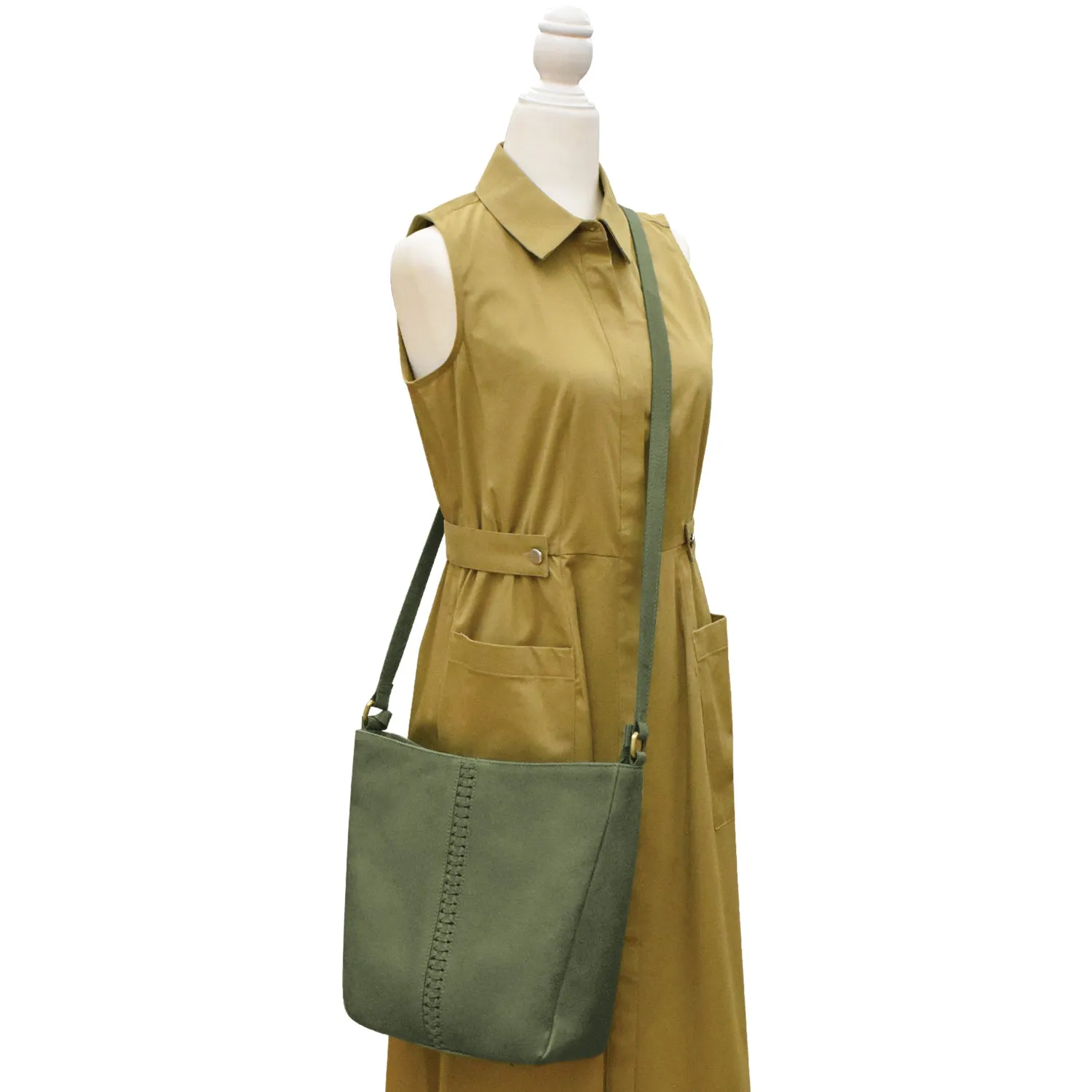 Urbano Braided Crossbody Bucket Bag