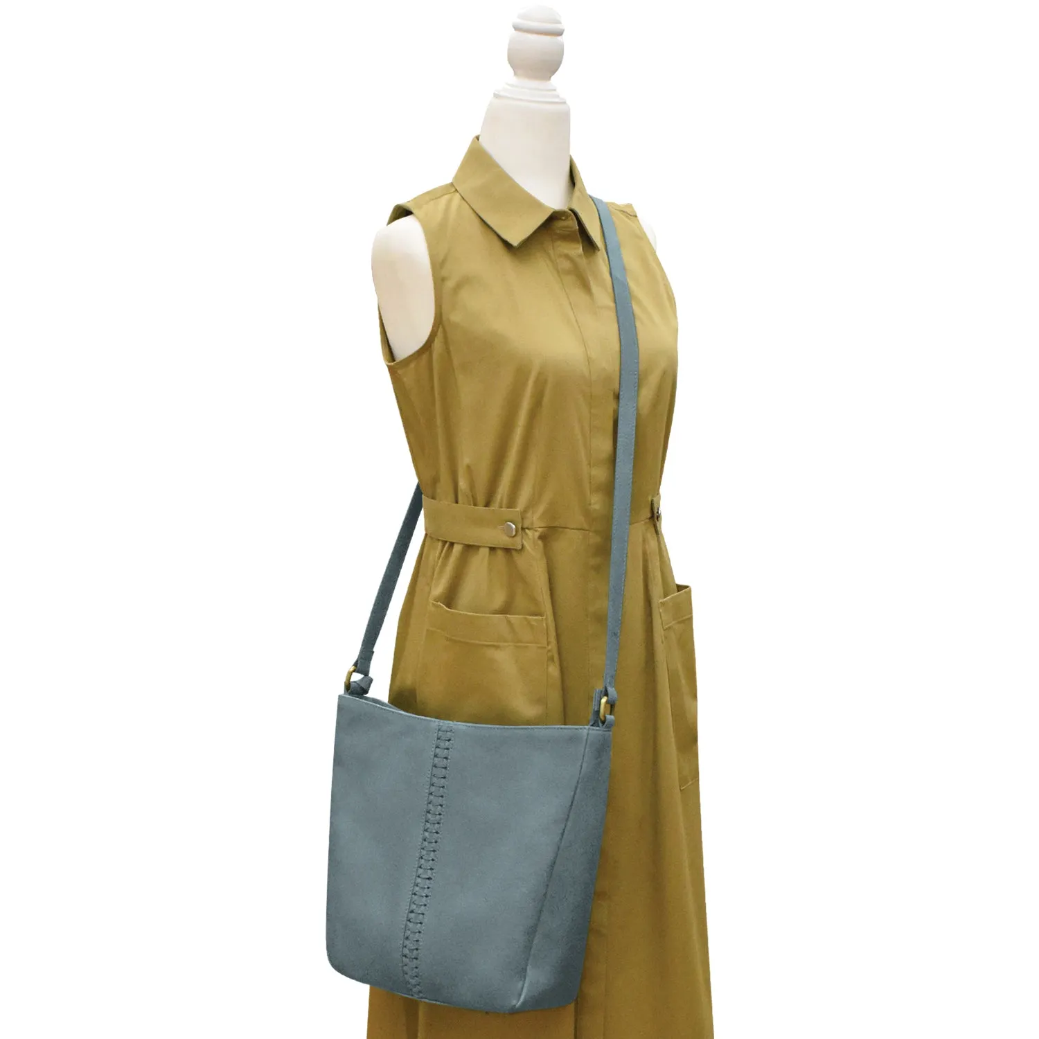 Urbano Braided Crossbody Bucket Bag