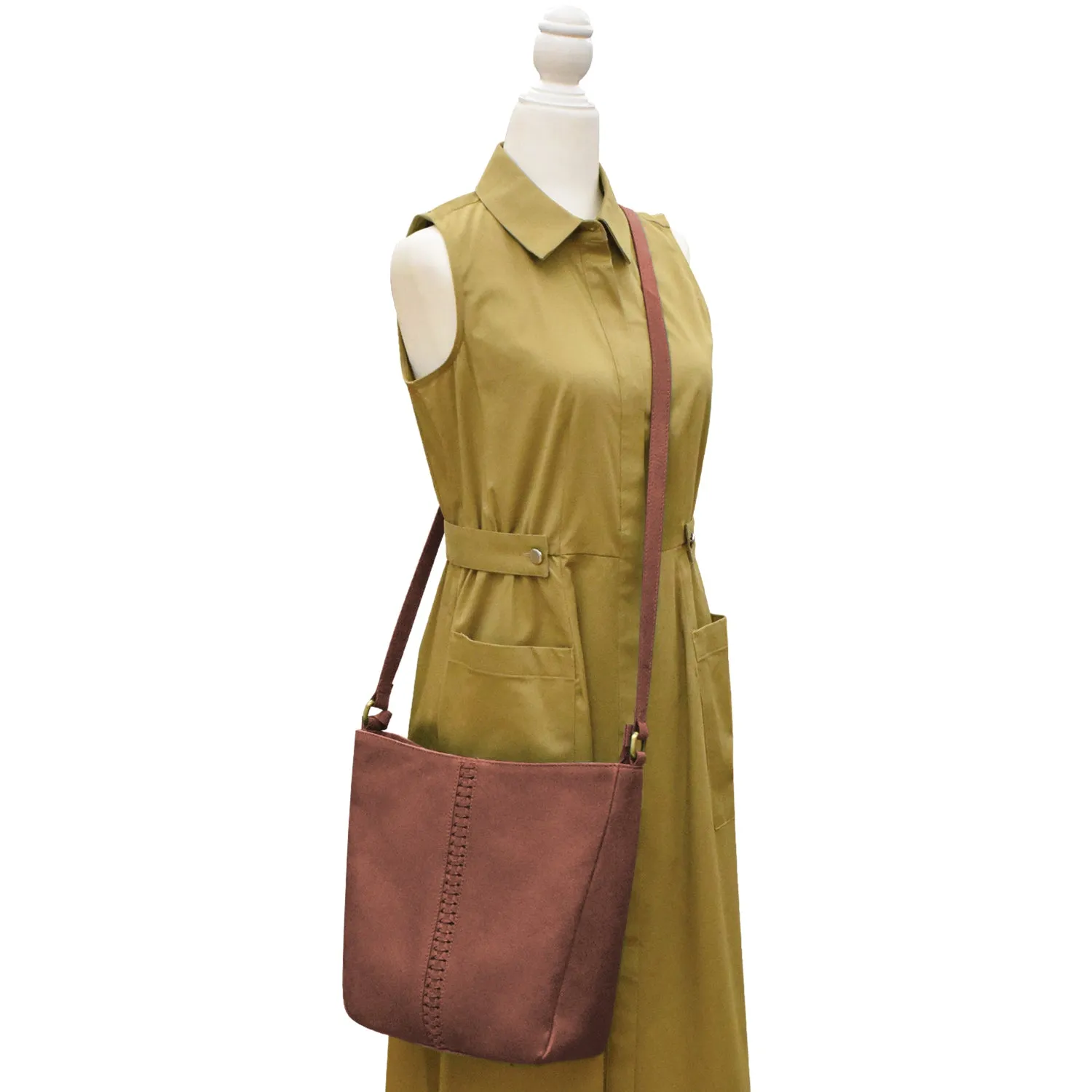 Urbano Braided Crossbody Bucket Bag